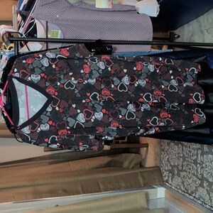 Heart Patterned V-Neck Dress Dreams Co Size 3X/4X